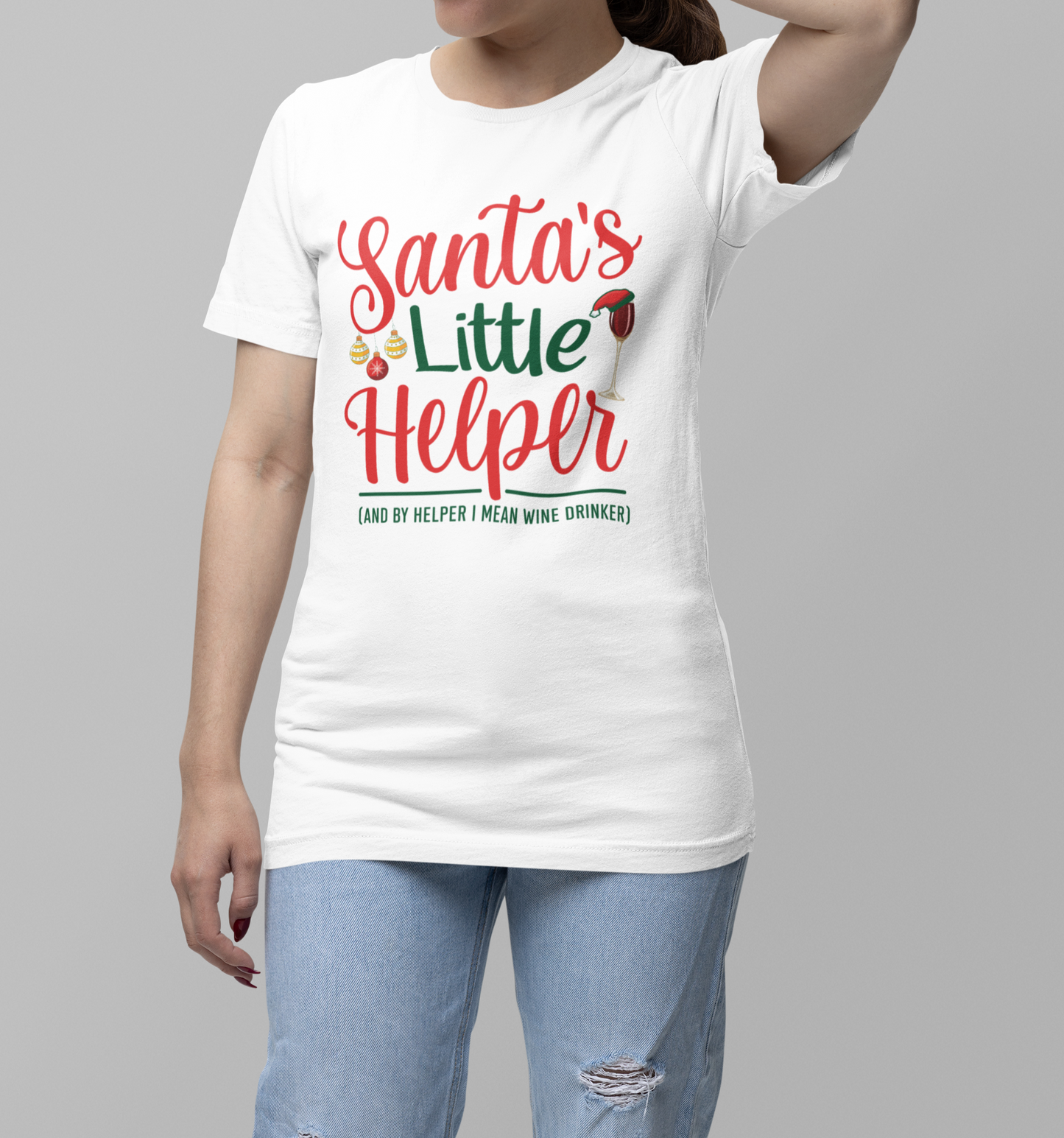 Santa's Little Helper (And By Helper I Mean Wine Drinker) T-Shirt